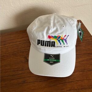 Puma White Cap Love Wins Rainbow Puma Logo